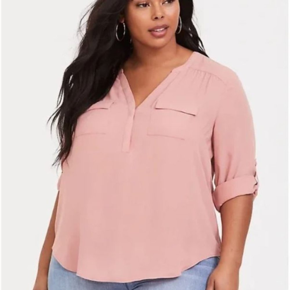 COPY - Torrid Harper Georgette Pullover ¾ Sleeve Blouse Size 3x